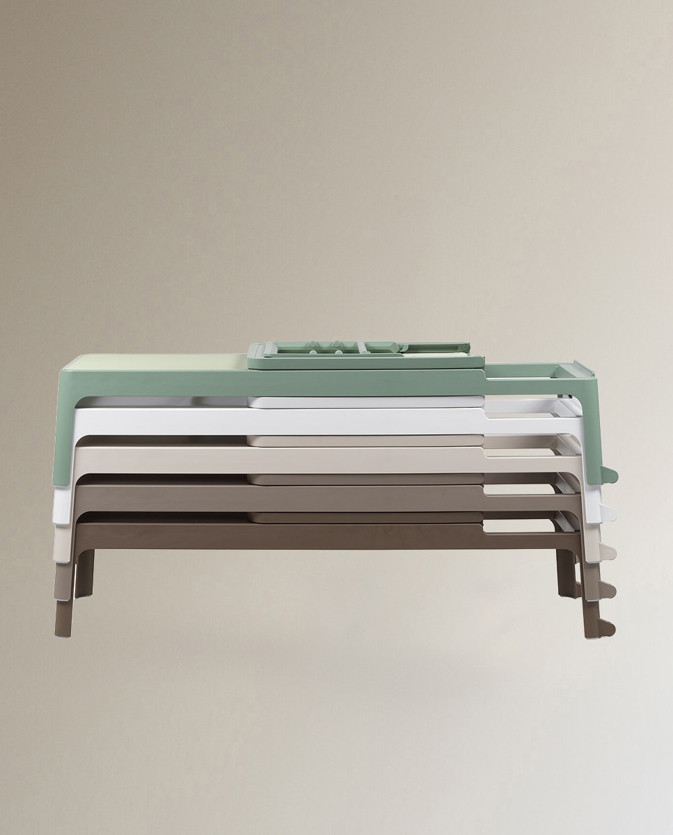 Espreguiçadeira de Resina Empilhável Plana - Creme Taupe-8