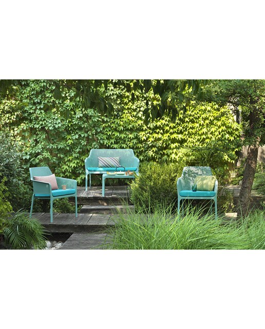 Banco de jardín de resina Net Nardi - Turquesa Turquesa-2