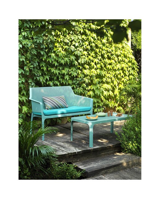 Banco de jardín de resina Net Nardi - Turquesa Turquesa-3
