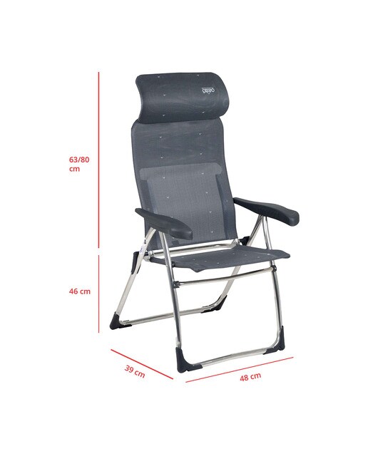 Sillón de camping y playa plegable y reclinable Marino Crespo Antracita-4