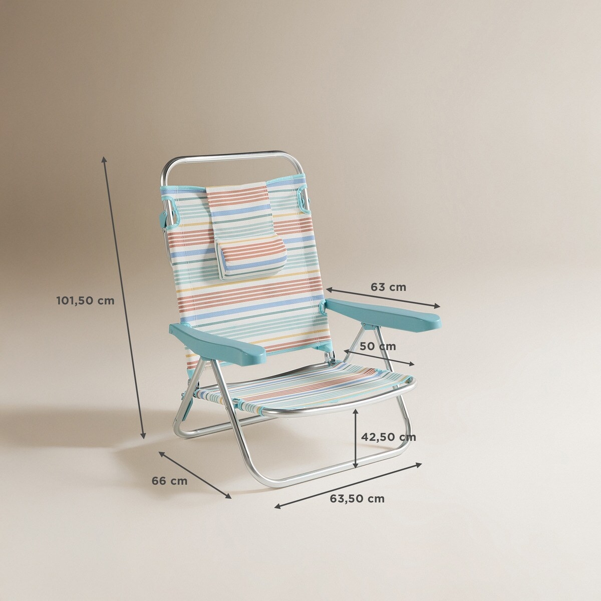 Cadeira Baixa Tipo Mochila Dobrável Coast Campo e Praia Multicolor-9