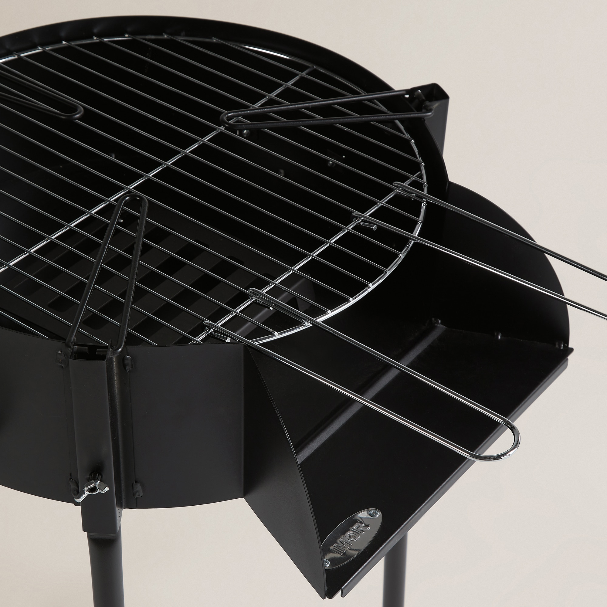 Barbacoa de carbón y paellera Valencia Imor Negro-4