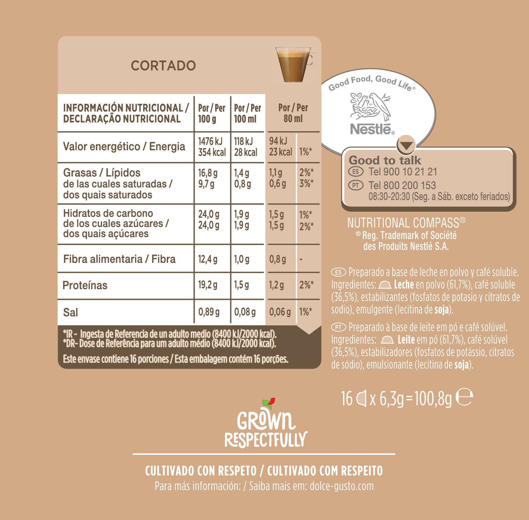 Estuche 16 cápsulas NESCAFE DOLCE GUSTO café Cortado Espresso Macchiatto selección de arábica y robusta 5