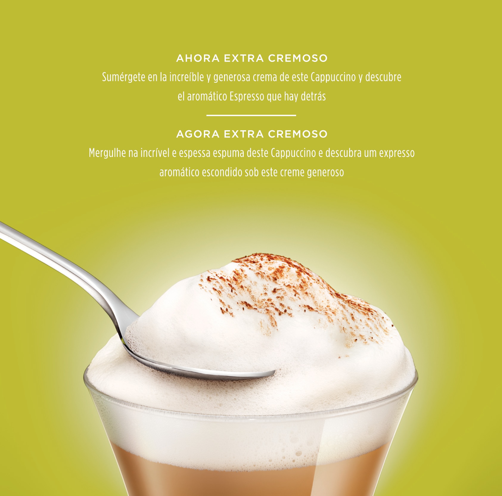 Estuche 8 cápsulas de café + 8 cápsulas de leche NESCAFE DOLCE GUSTO café Cappuccino Premium arábica y robusta de Colombia, Brasil y Vietnam intensida 3