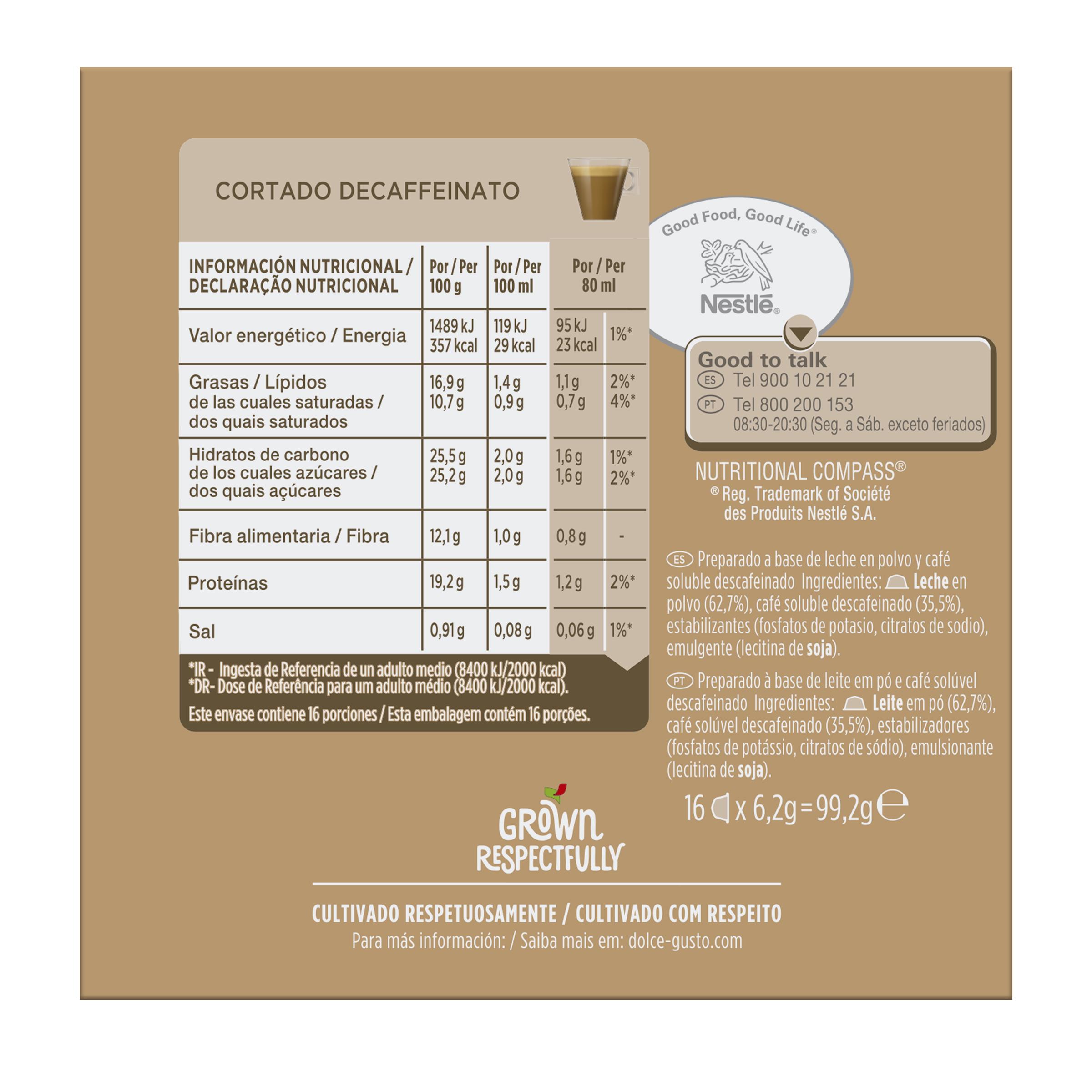 Estuche 16 cápsulas NESCAFE DOLCE GUSTO café Cortado Espresso Macchiato Decaffeinato Selección robusta 3