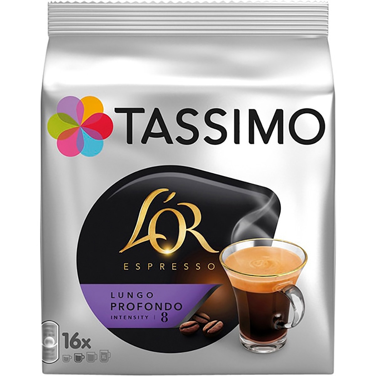 Imagen 0 de Bolsa de 16 cápsulas TASSIMO L'OR ESPRESSO café Lungo Profondo intensidad 8 (Compatibles con máquinas Nespresso)