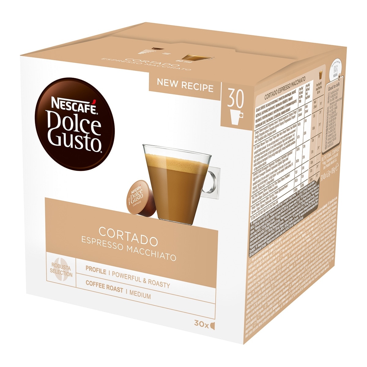 Imagen 0 de Estuche 30 cápsulas NESCAFE DOLCE GUSTO café cortado espresso Macchiatto selección arábica y robusta