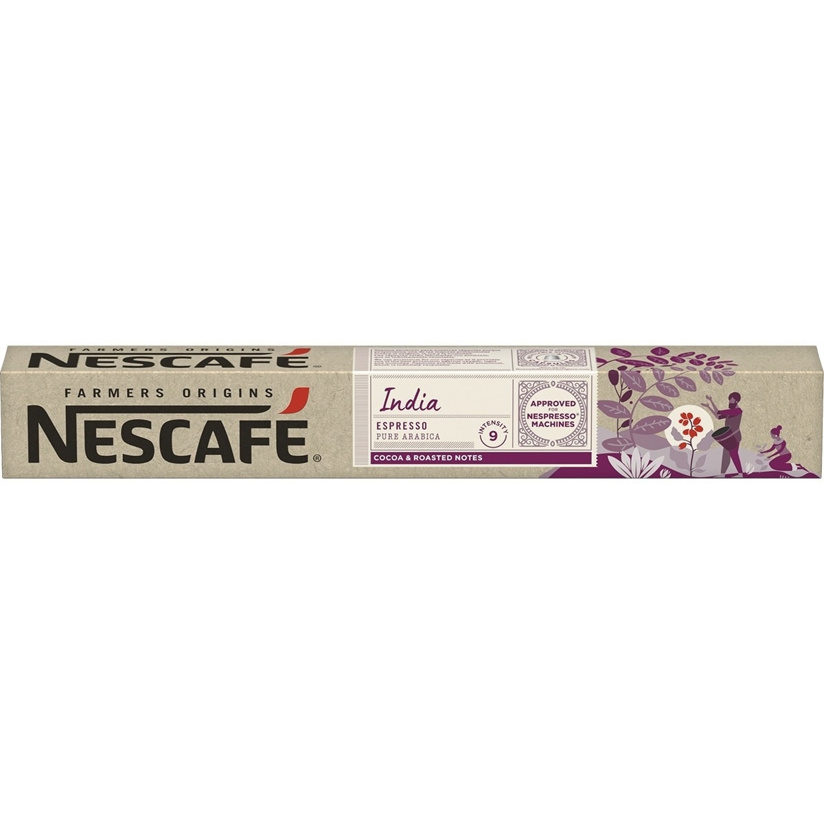 Imagen 0 de Estuche 10 cápsulas India café espresso puro arábica intensidad 9 compatibles con máquinas Nespresso