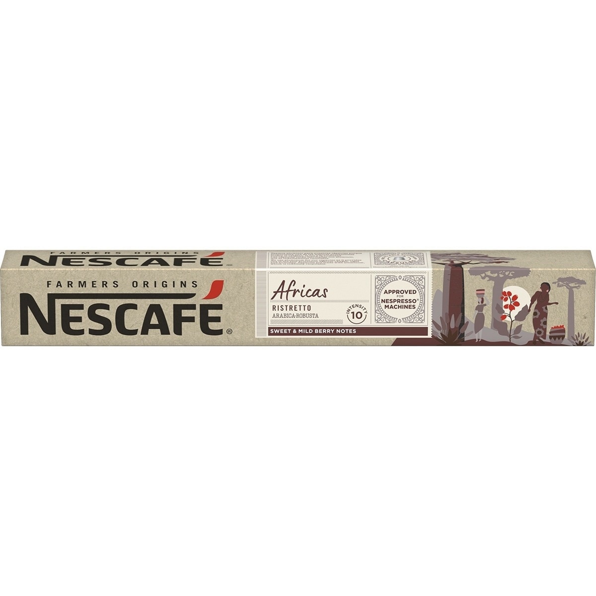 Imagen 0 de Estuche 10 cápsulas Áfricas café ristretto arábica robusta intensidad 10 compatibles con máquinas Nespresso