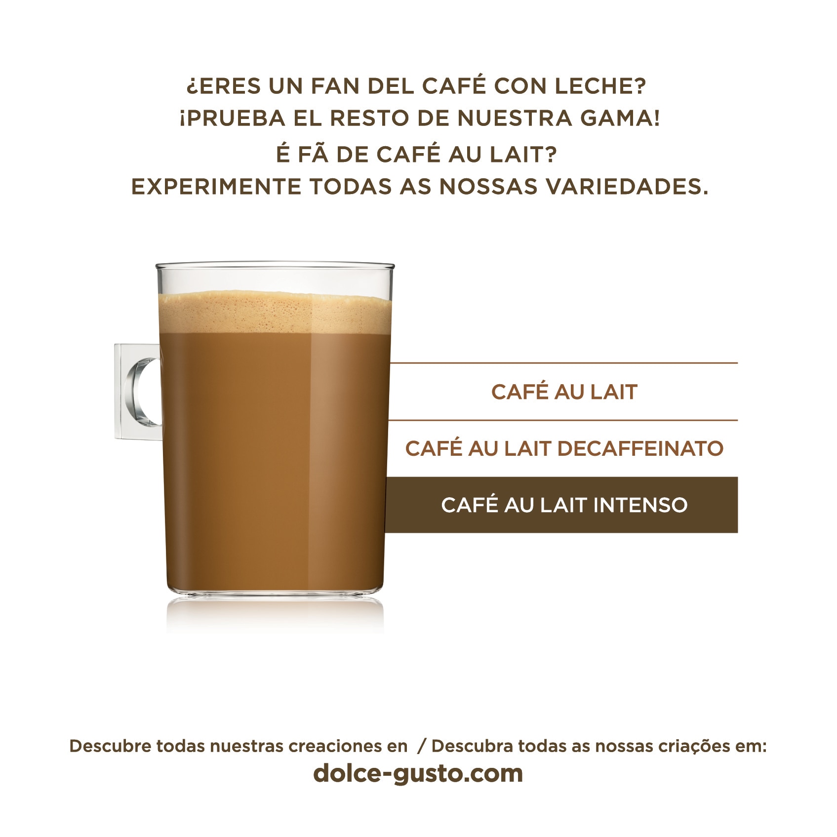 Estuche 16 cápsulas NESCAFE DOLCE GUSTO café con leche intenso selección Robusta 4