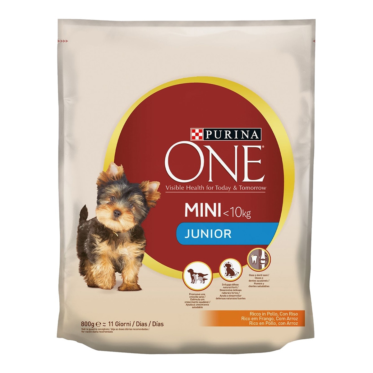 Purina One - Pienso para perros cachorros minis Purina One pollo y arroz 800 g.