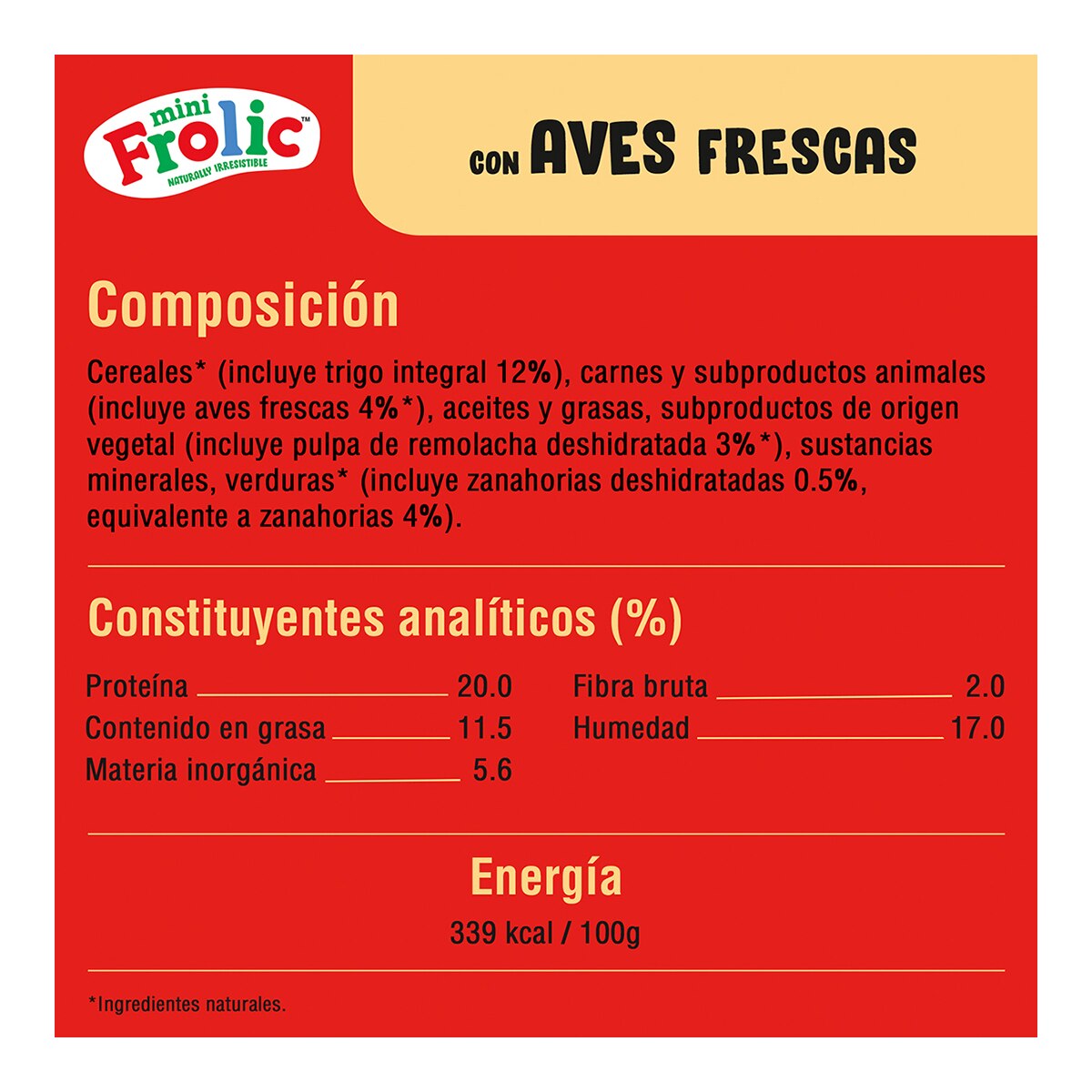 Imagen 2 de FROLIC MINI pienso para perros adultos de razas pequeñas con pollo, verduras y cereales bolsa 800 g