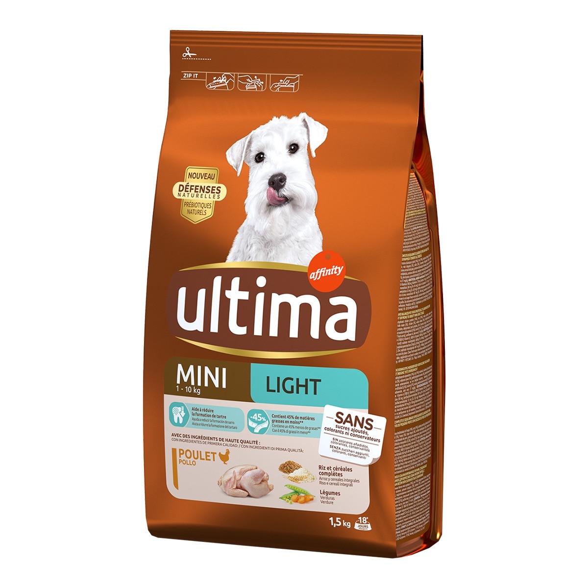 Ultima - Pienso para perros adultos minis y pequeños Ultima Light pollo 1,5 kg.