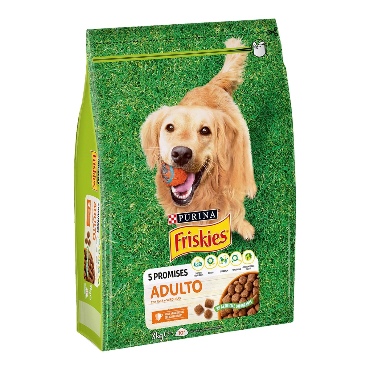 Purina Friskies - Pienso para perros adultos Friskies aves y verduras 3 kg