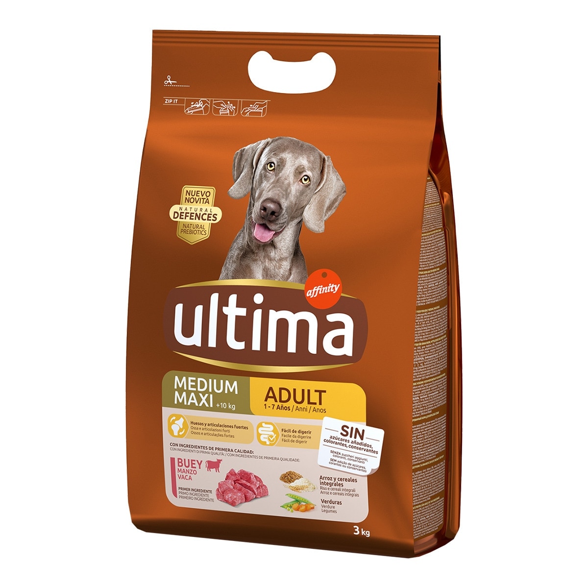 Ultima - Pienso para perros medianos y grandes Ultima Medium-Maxi Buey.