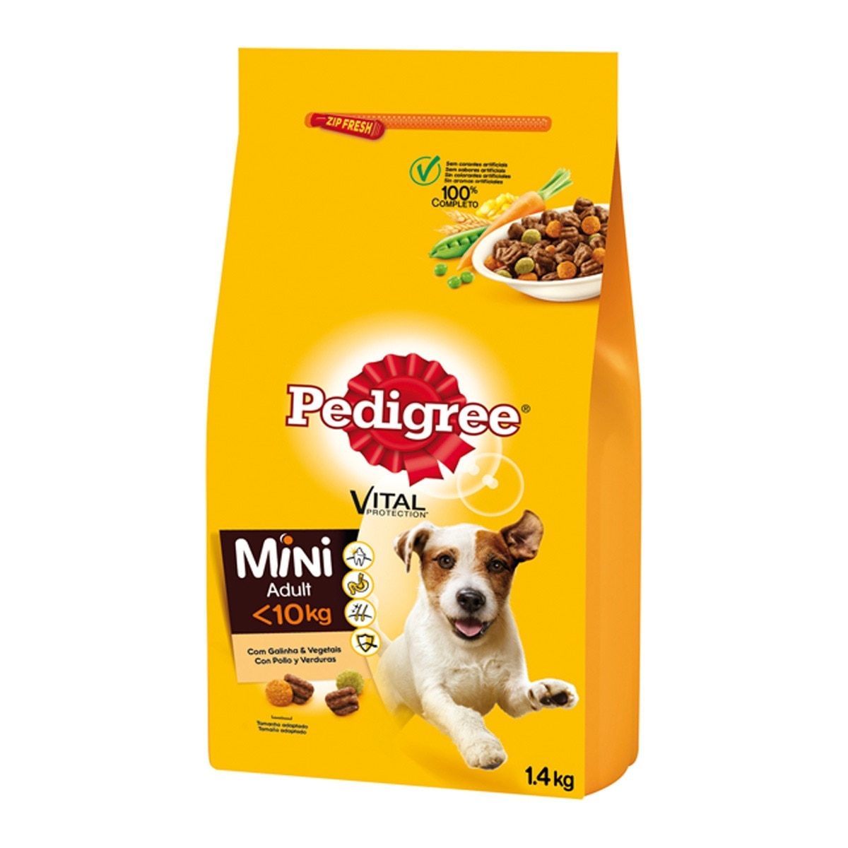Pedigree - Pienso para perros adultos pequeños Pedigree Vital Protection pollo y verduras 1,4 kg.