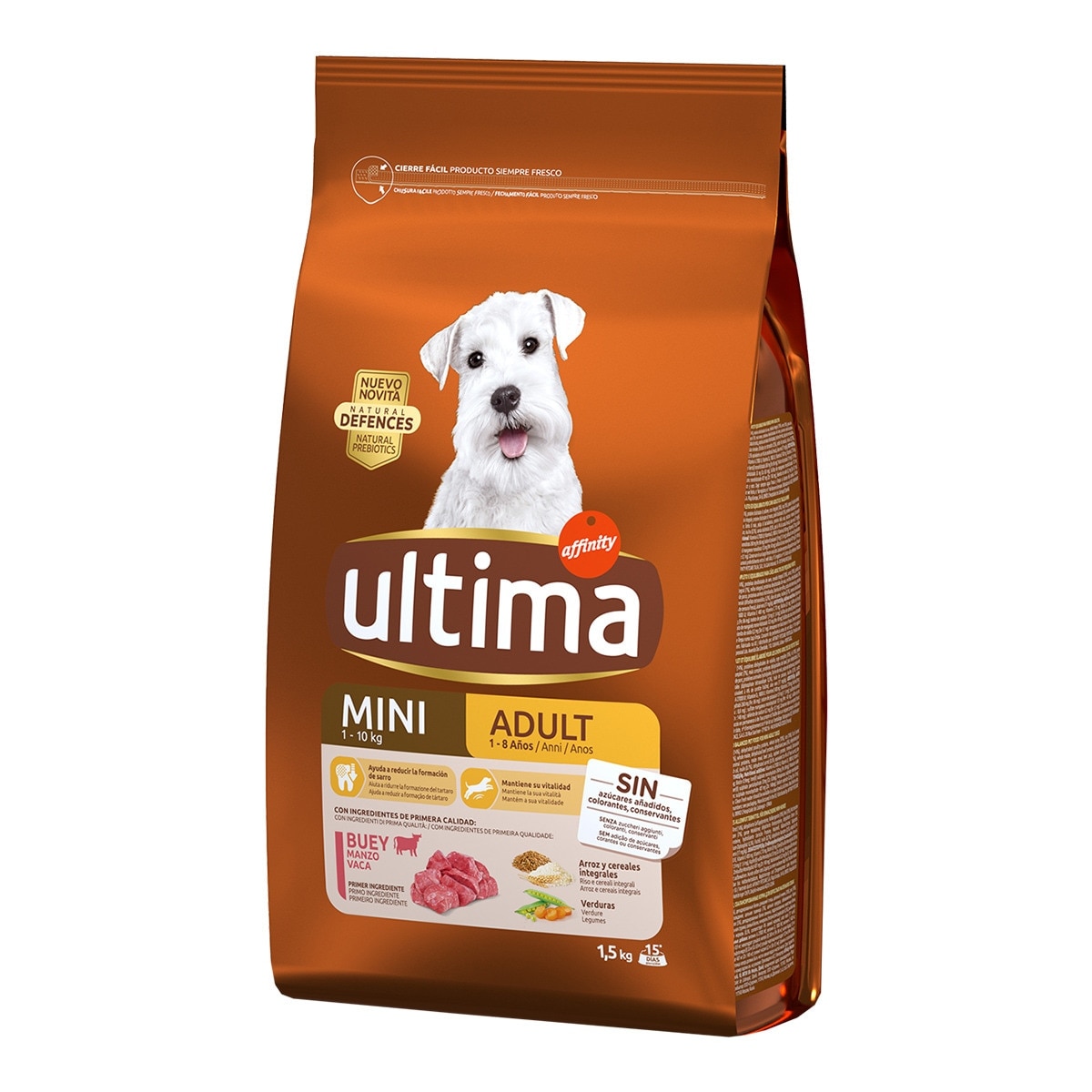 Ultima - Pienso para perros adultos Mini Ultima buey.