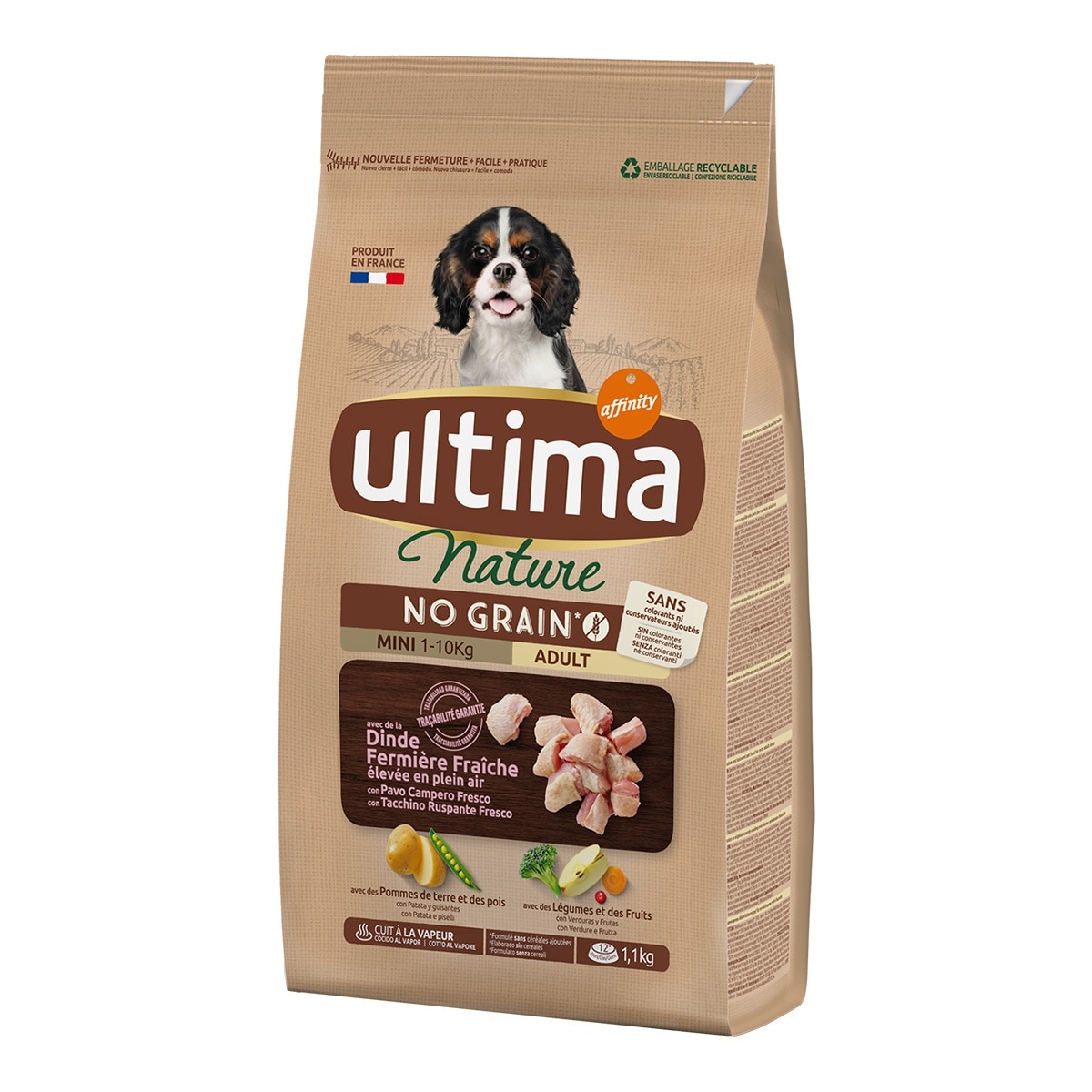 Ultima Nature - Pienso para perros adultos minis Ultima Nature No Grain pavo 1,1 kg