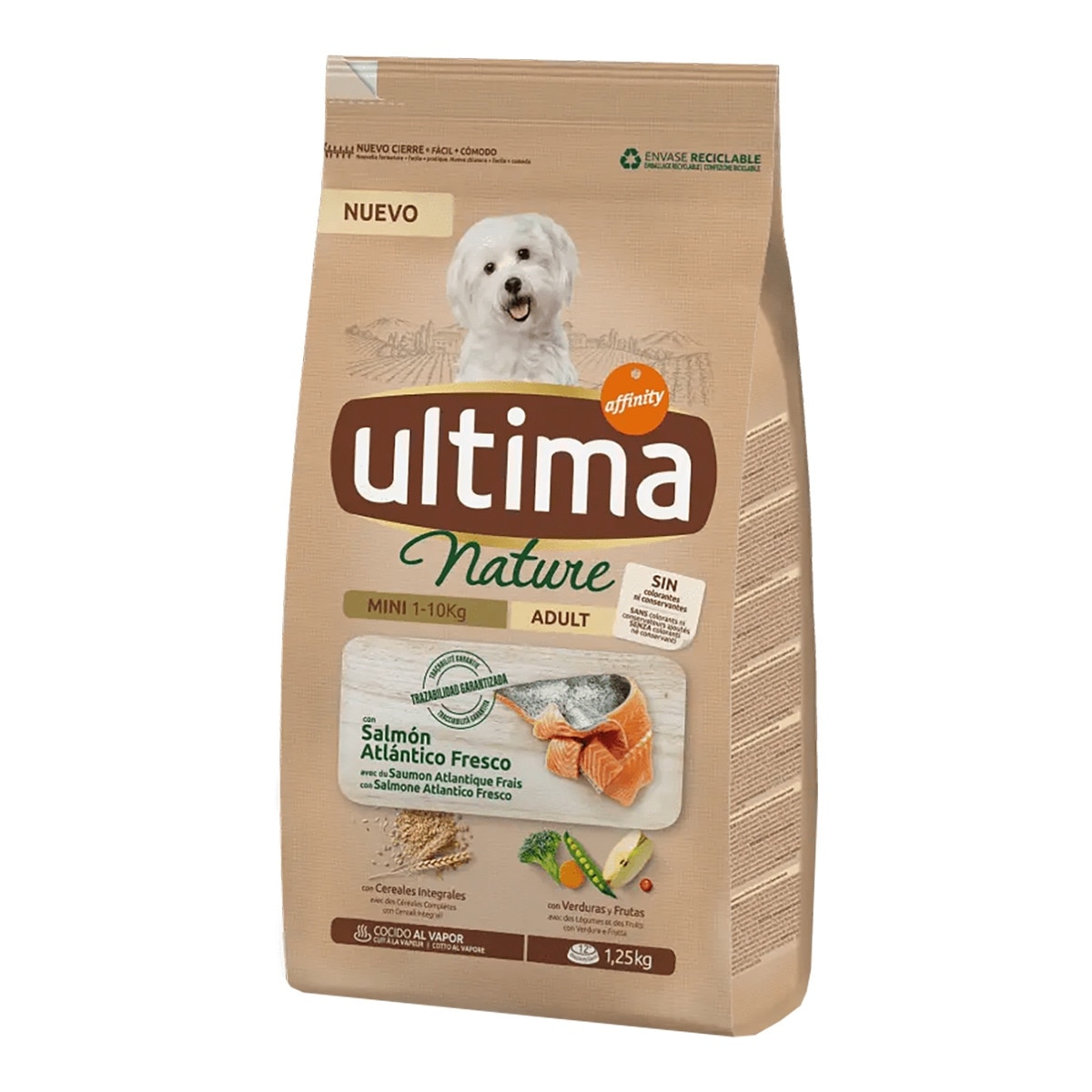 Ultima - Pienso para perros adultos mini Ultima Nature salmón 1,25 kg