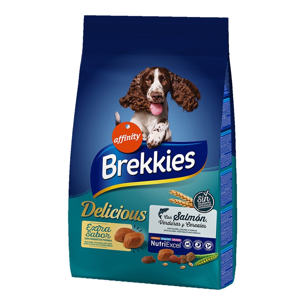 Brekkies - Pienso para perros adultos medianos y grandes Brekkies Delicious salmón.