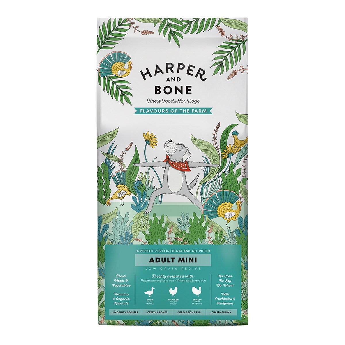 Harper and Bone - Pienso para perros adultos mini Harper and Bone sabores de granja pato, pollo y pavo 1,5 kg