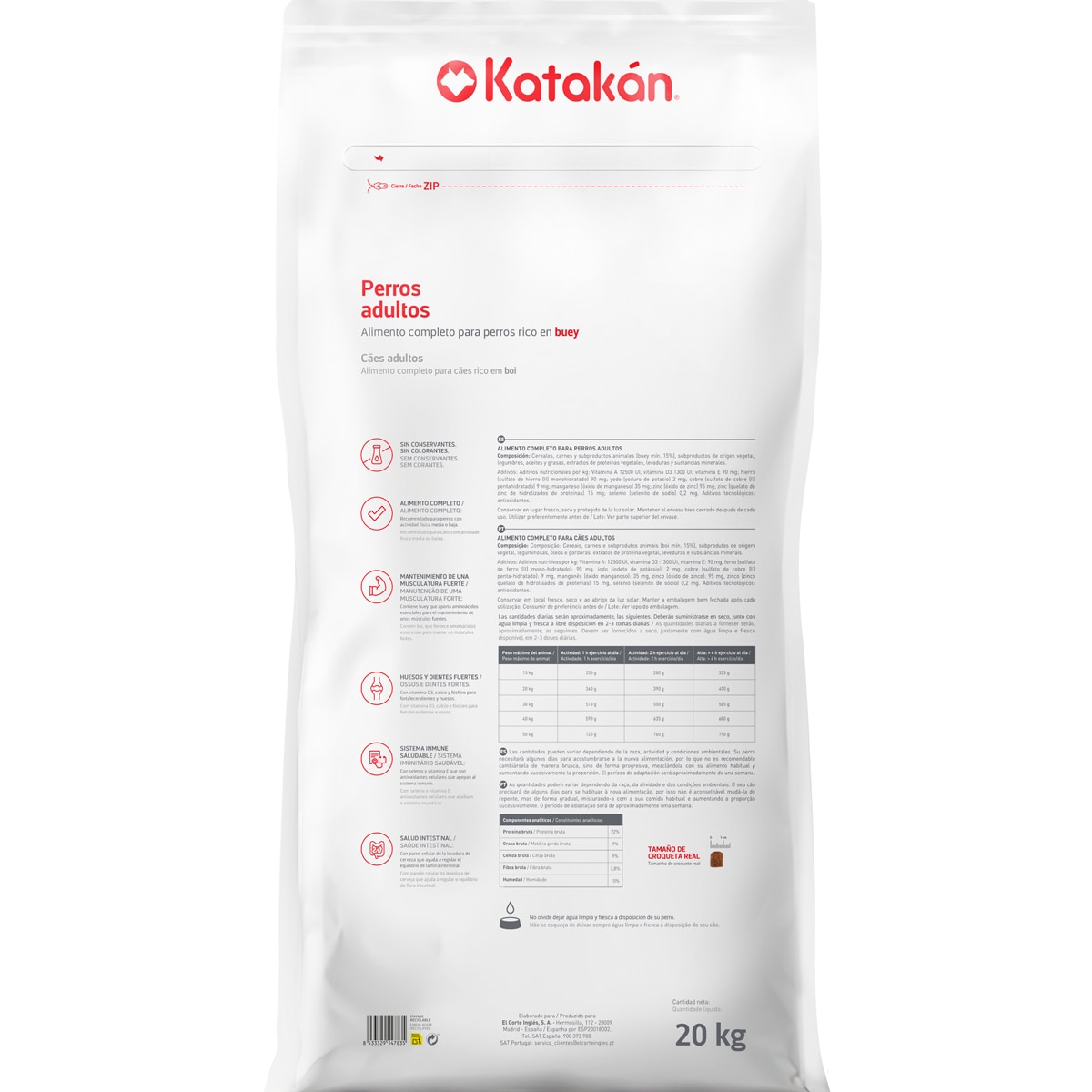 KATAKAN pienso para perros adultos con buey sin conservantes ni colorantes saco 10 kg 2