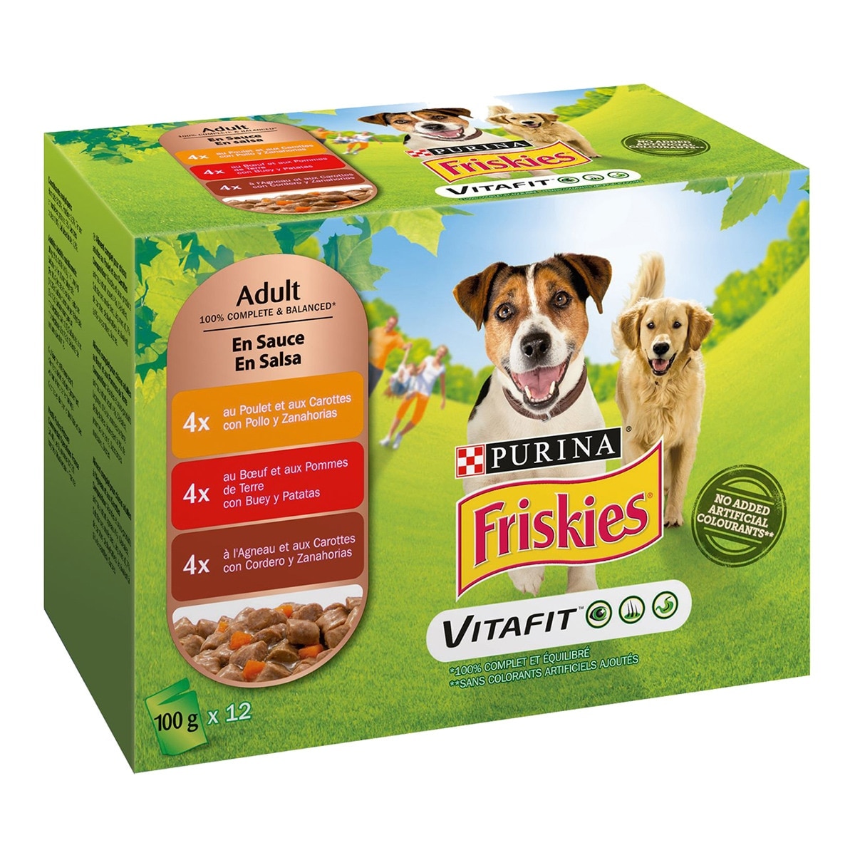 Purina Friskies - Comida húmeda para perros adultos Purina Friskies Vitafit pack pollo, cordero y buey…
