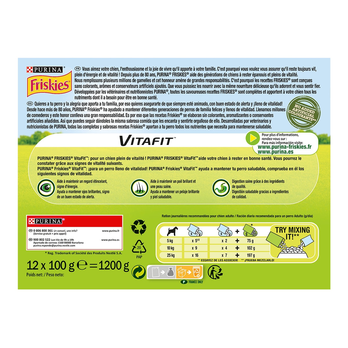 Comida húmeda para perros adultos Purina Friskies Vitafit pack pollo, cordero y buey en salsa 12 x 100 g 2