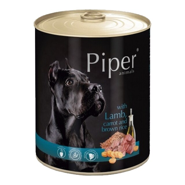 Comida húmeda para perros adultos Piper Animals cordero con zanahorias y arroz integral 400 g
