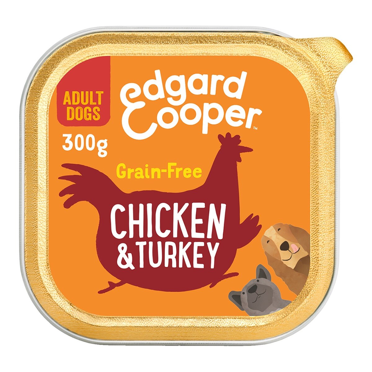 Edgard & Cooper – Comida húmeda para perros adultos Edgard & Cooper paté grain free pollo y pavo. 300 g