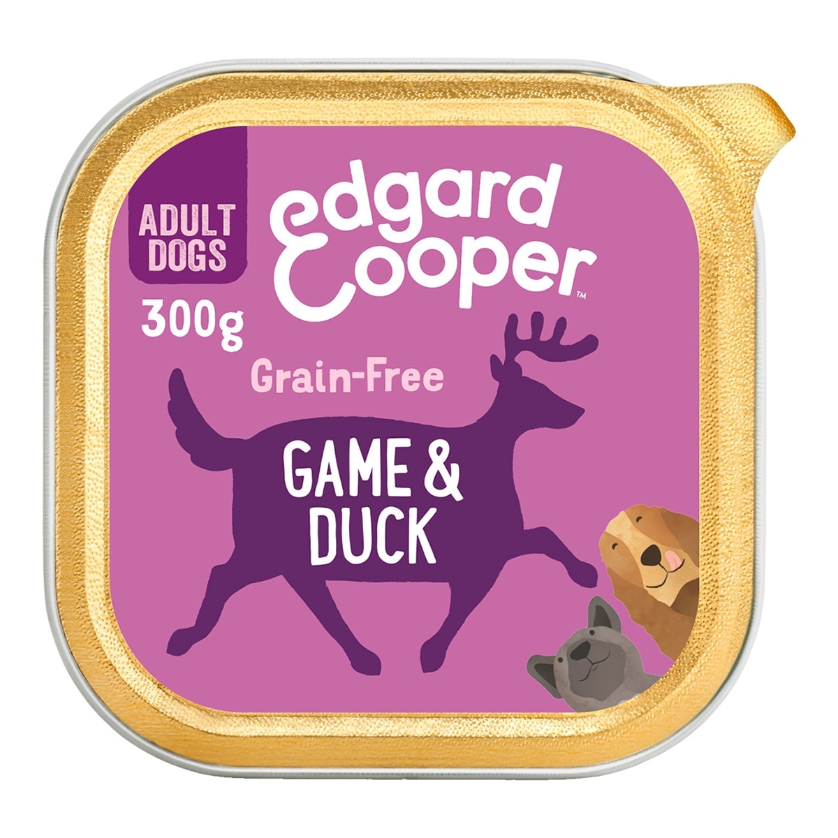 Edgard & Cooper - Comida húmeda para perros adultos Edgard & Cooper paté grain free venado y pato 300 g.