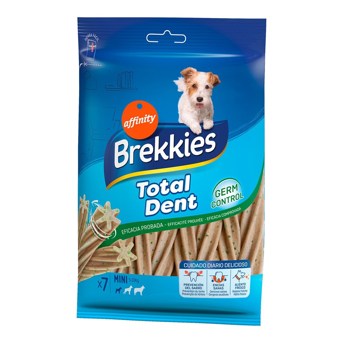 Brekkies - Barritas para perros pequeños Brekkies Total Dent Germ Control.