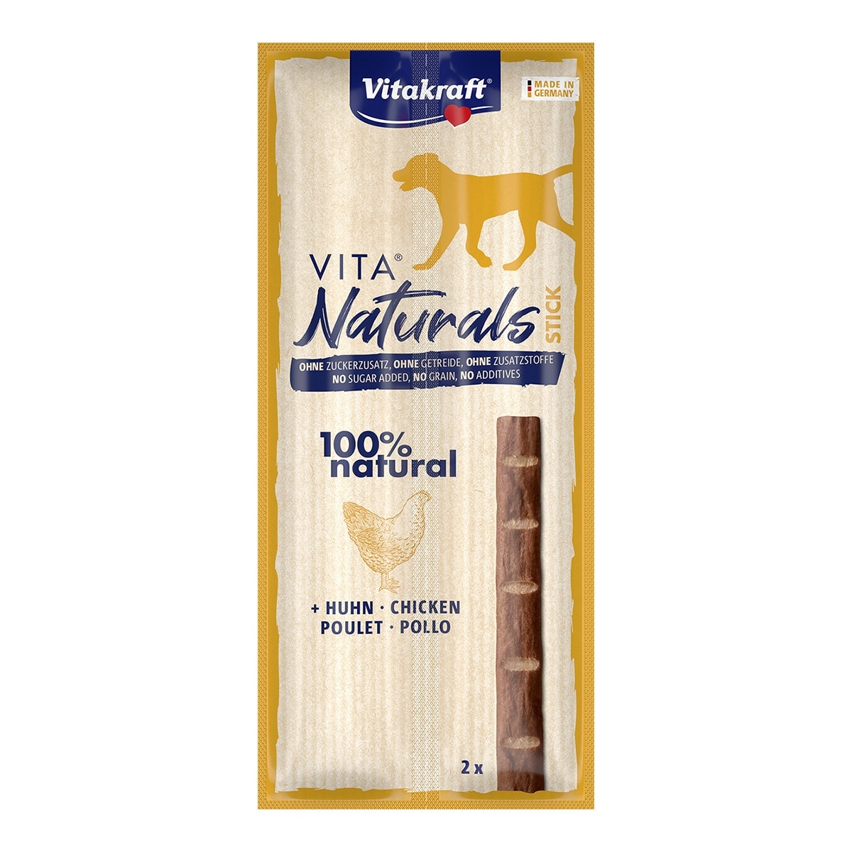 Vitakraft - Snack para perros adultos Vitakraft Vita Naturals pollo 2 sticks.