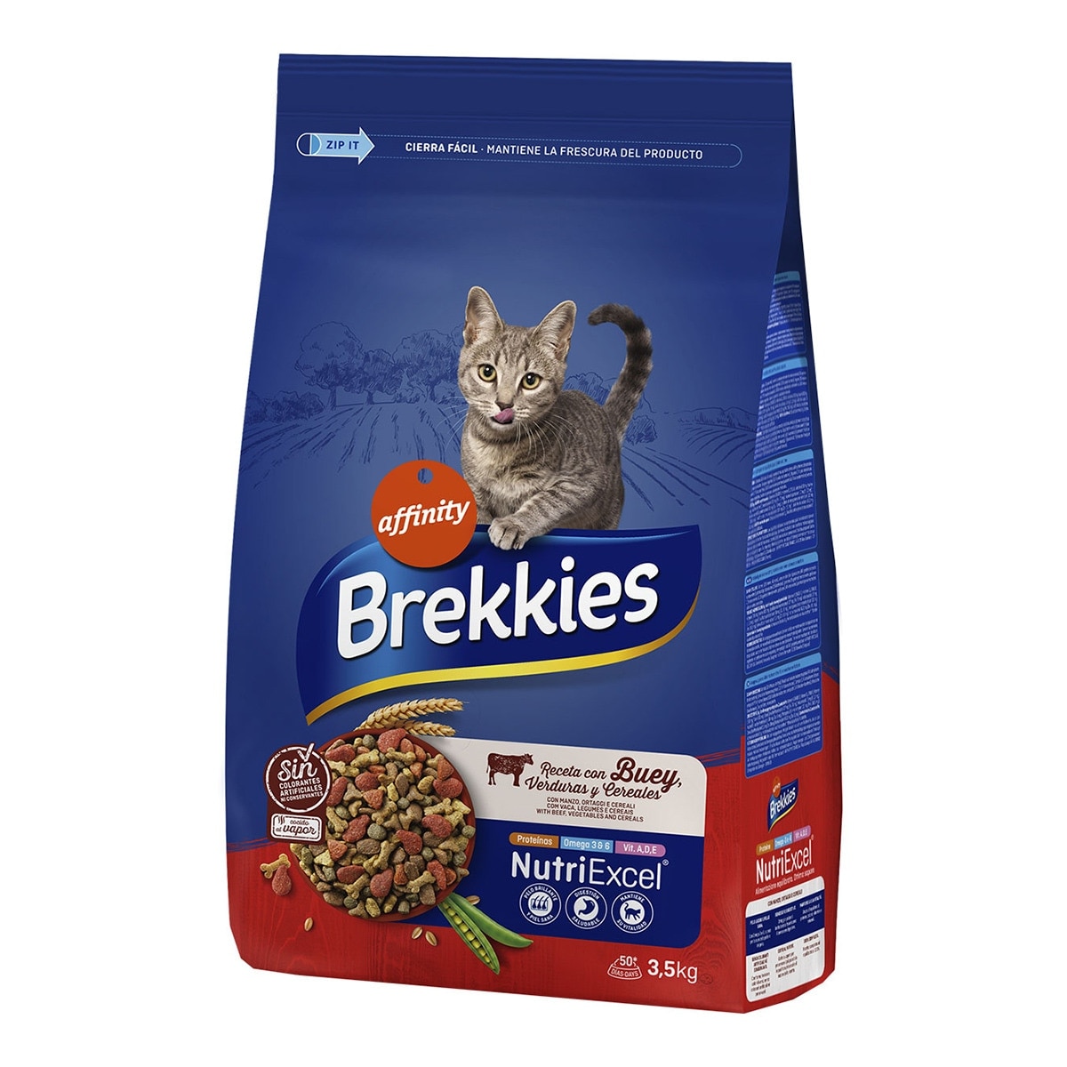 Brekkies - Pienso para gatos adultos Brekkies buey, ternera y verdura.