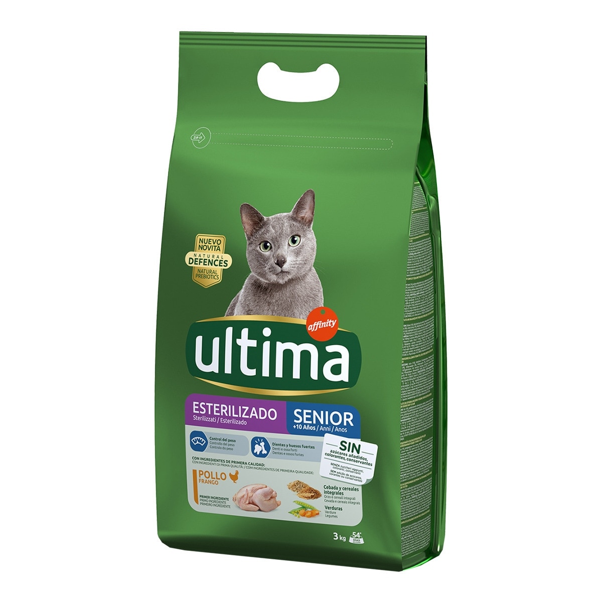 Ultima - Pienso para gatos esterilizados Senior Ultima Senior +10 pollo.