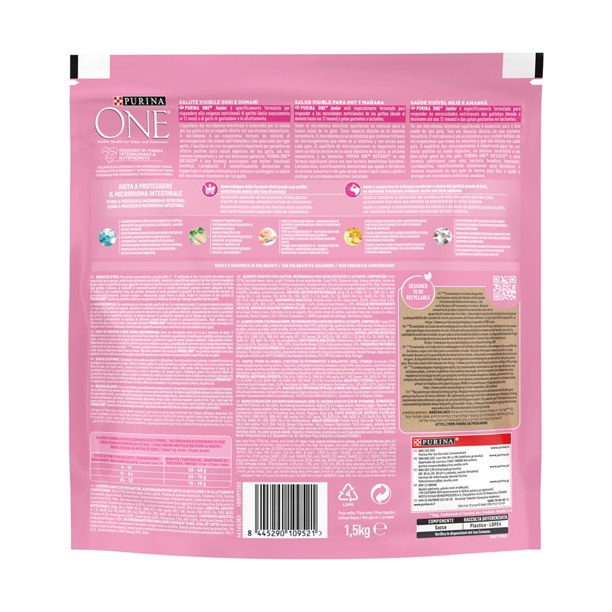 Pienso para gatos junior Purina One Bifensis pollo y cereales integrales 2