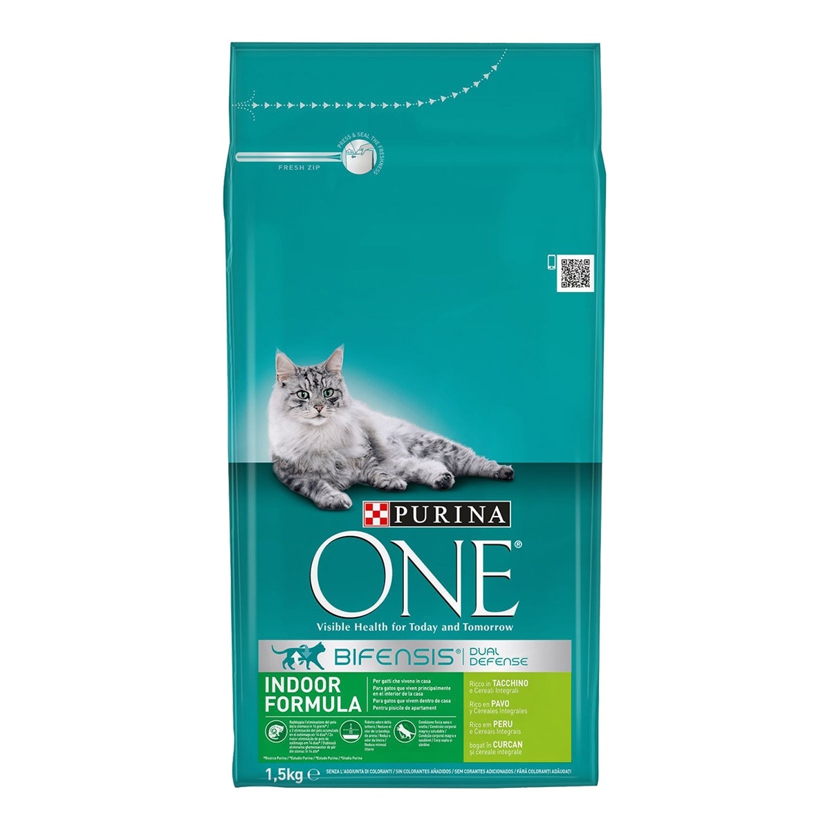 Purina One - Pienso para gatos adultos de interior Purina One Bifensis pavo y cereales 1,5 kg