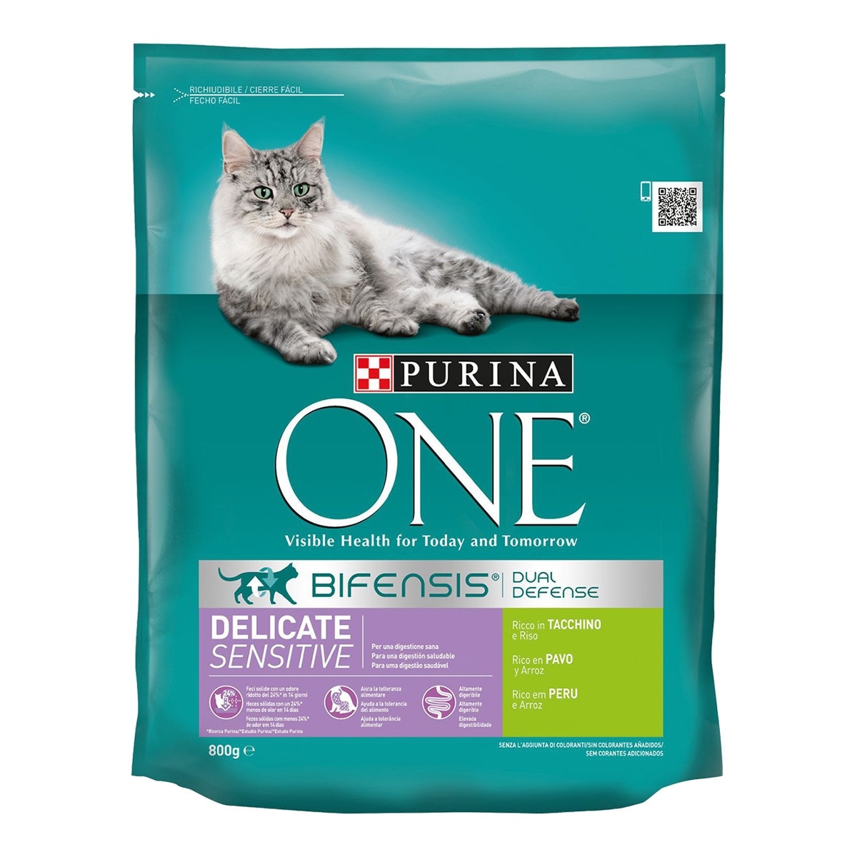 Purina One - Pienso para gatos adultos Purina One Bifensis digestión sensible pavo y arroz