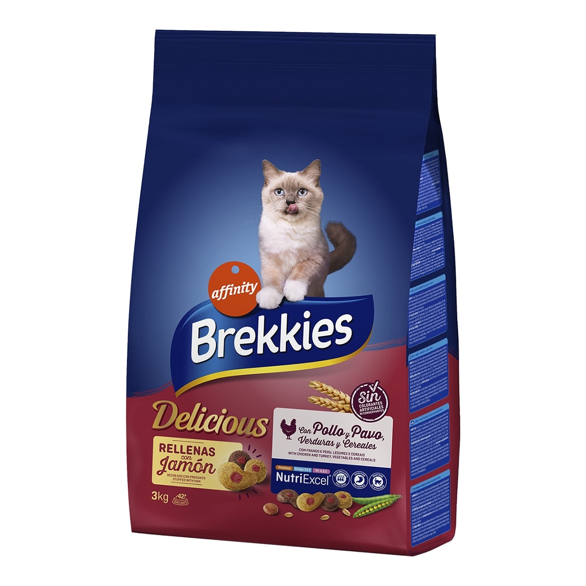 Brekkies - Pienso para gatos adultos Brekkies Delicious ave y verduras.