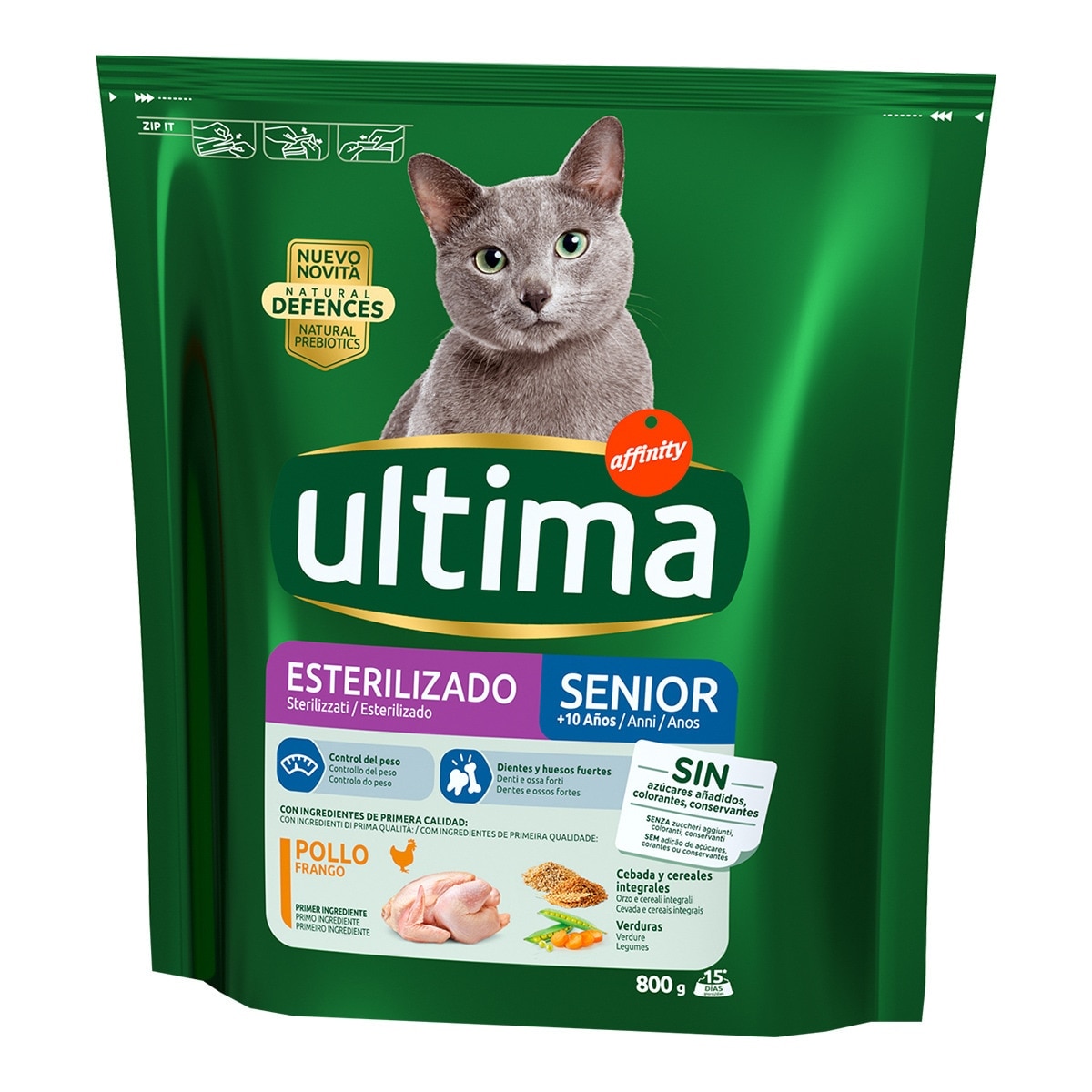 Ultima - Pienso para gatos esterilizados Senior Ultima Senior +10 pollo.