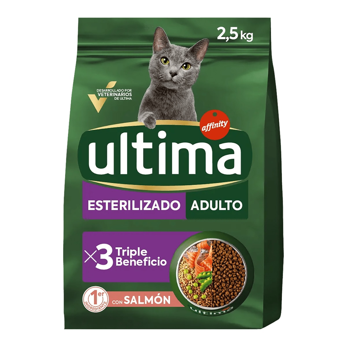 Ultima - Pienso para gatos adultos Ultima Esterilizado salmón.
