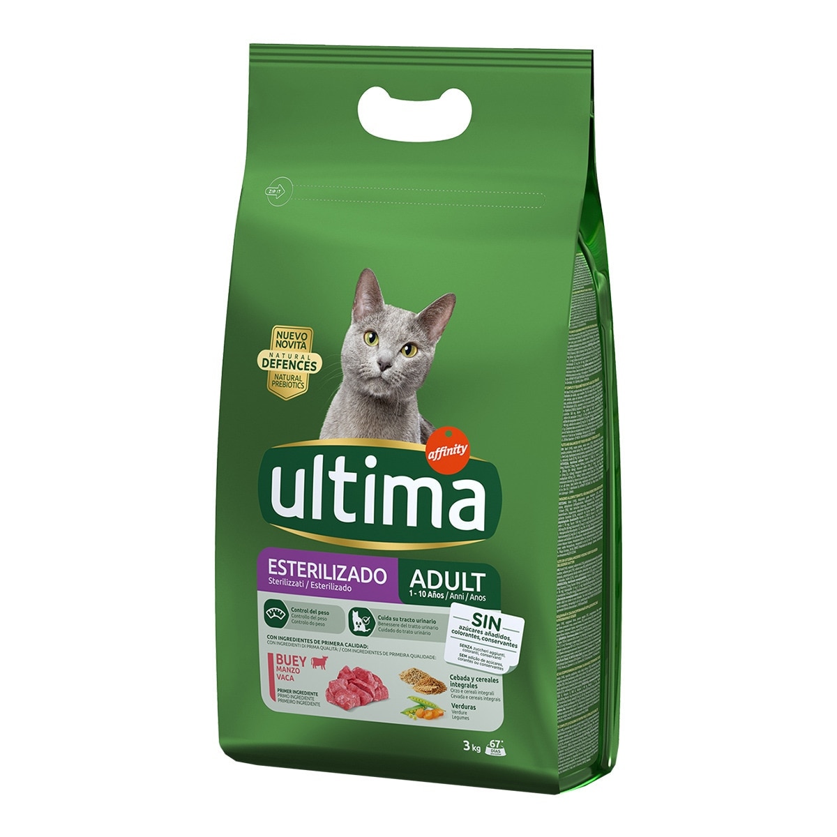 Ultima - Pienso para gatos adultos Ultima Esterilizado buey