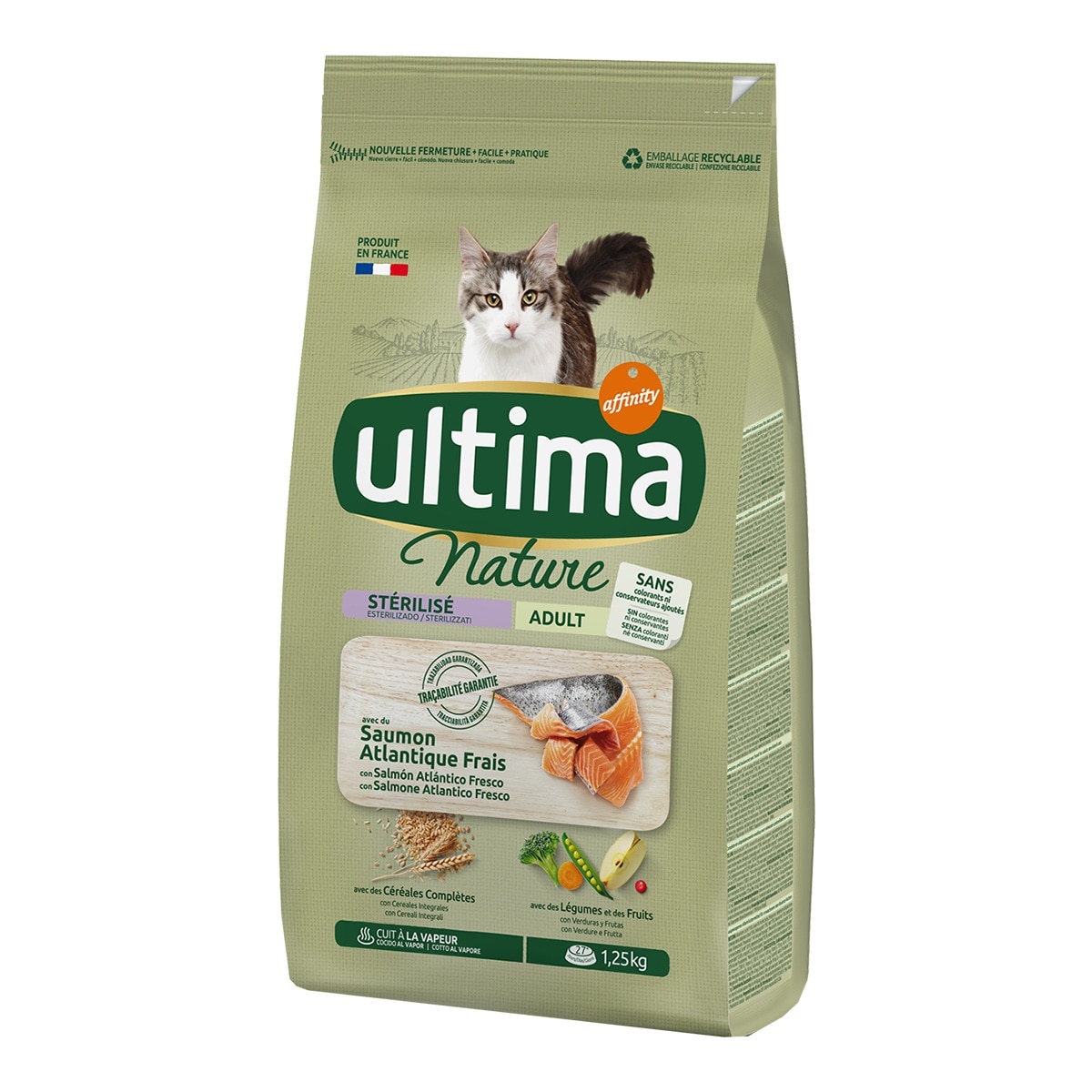 Ultima Nature - Pienso para gatos adultos esterilizados Ultima Nature salmón 1,25 kg
