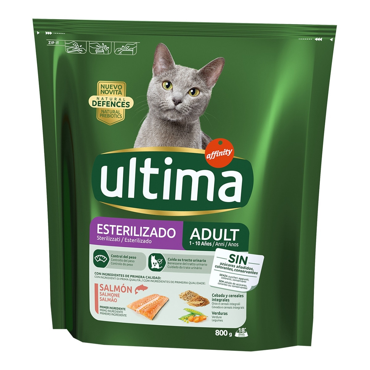 Ultima - Pienso para gatos adultos Ultima Esterilizado salmón