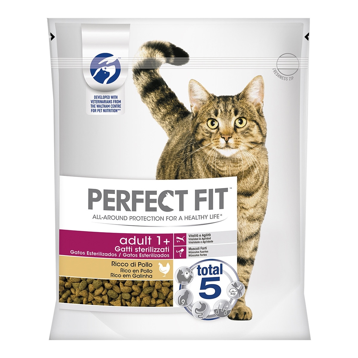 Pienso para gatos adultos esterilizados Perfect Fit Total 5 pollo 1,4 kg 1