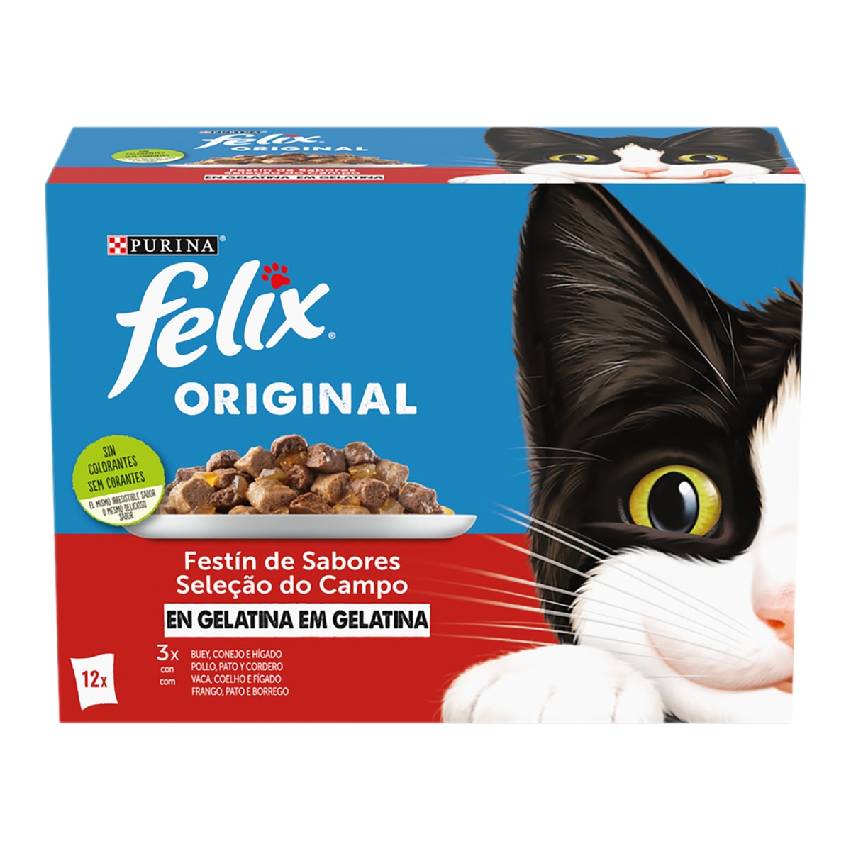 Comida húmeda para gatos adultos Felix Carnes en Gelatina 1