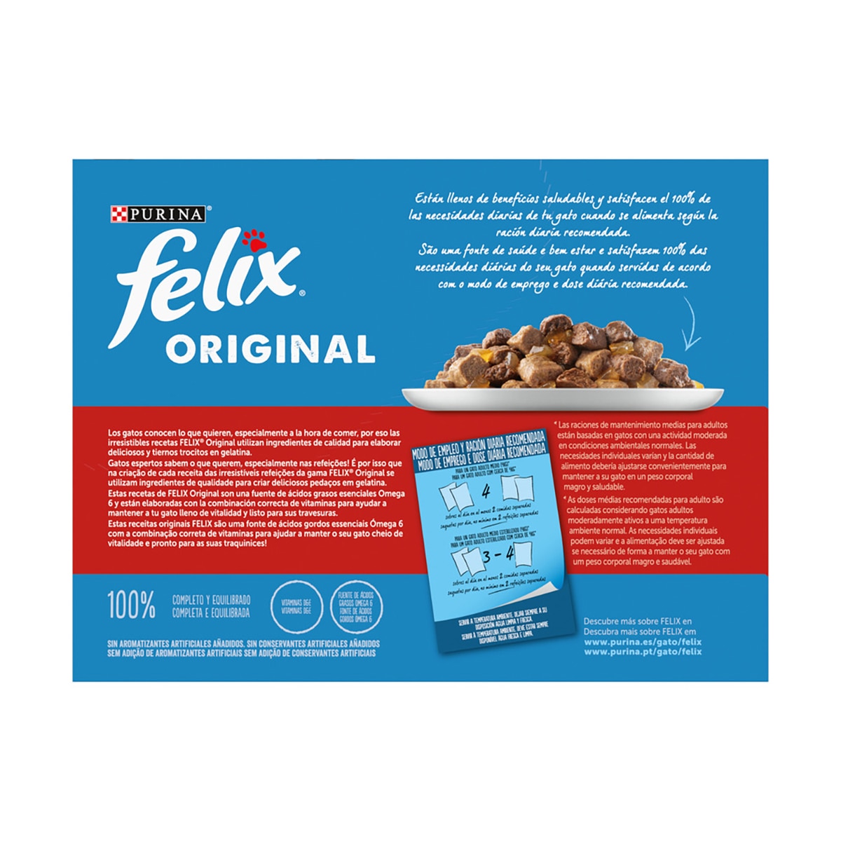 Comida húmeda para gatos adultos Felix Carnes en Gelatina 2