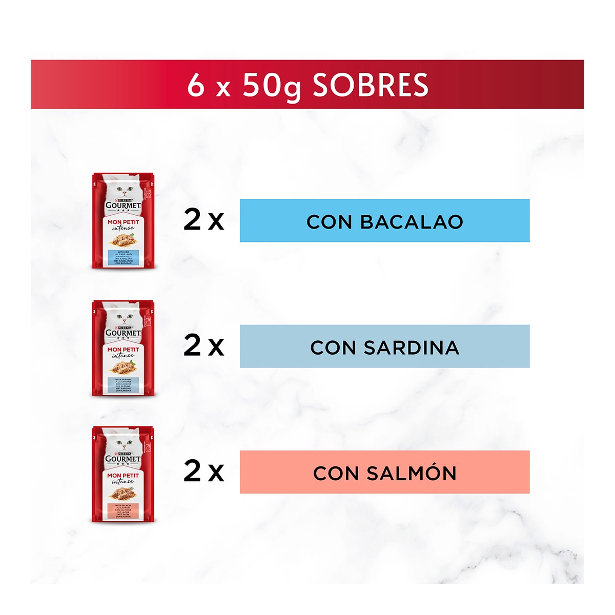 GOURMET Mon Petit comida húmeda para gatos selección de pescados 6 unidades 50 g 5