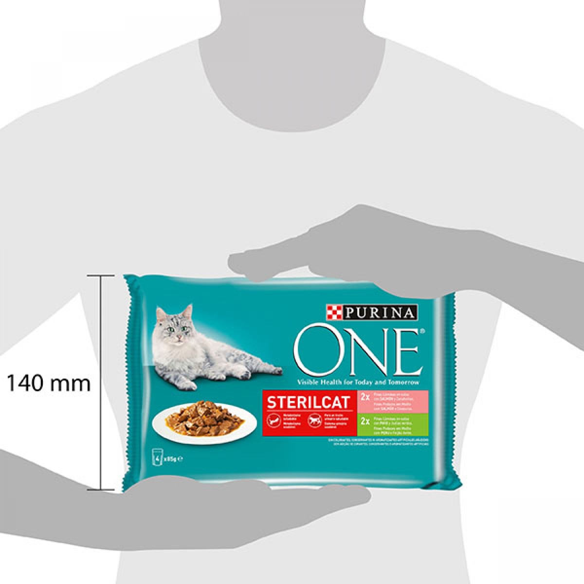 Comida húmeda para gatos adultos Purina One Esterilizados salmón 4 x 85 g 5