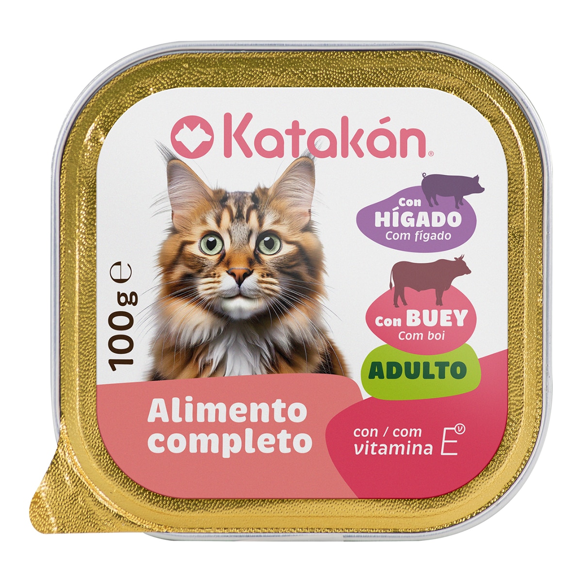 Imagen 0 de Comida húmeda para gatos adultos Katakán buey e hígado 100 g